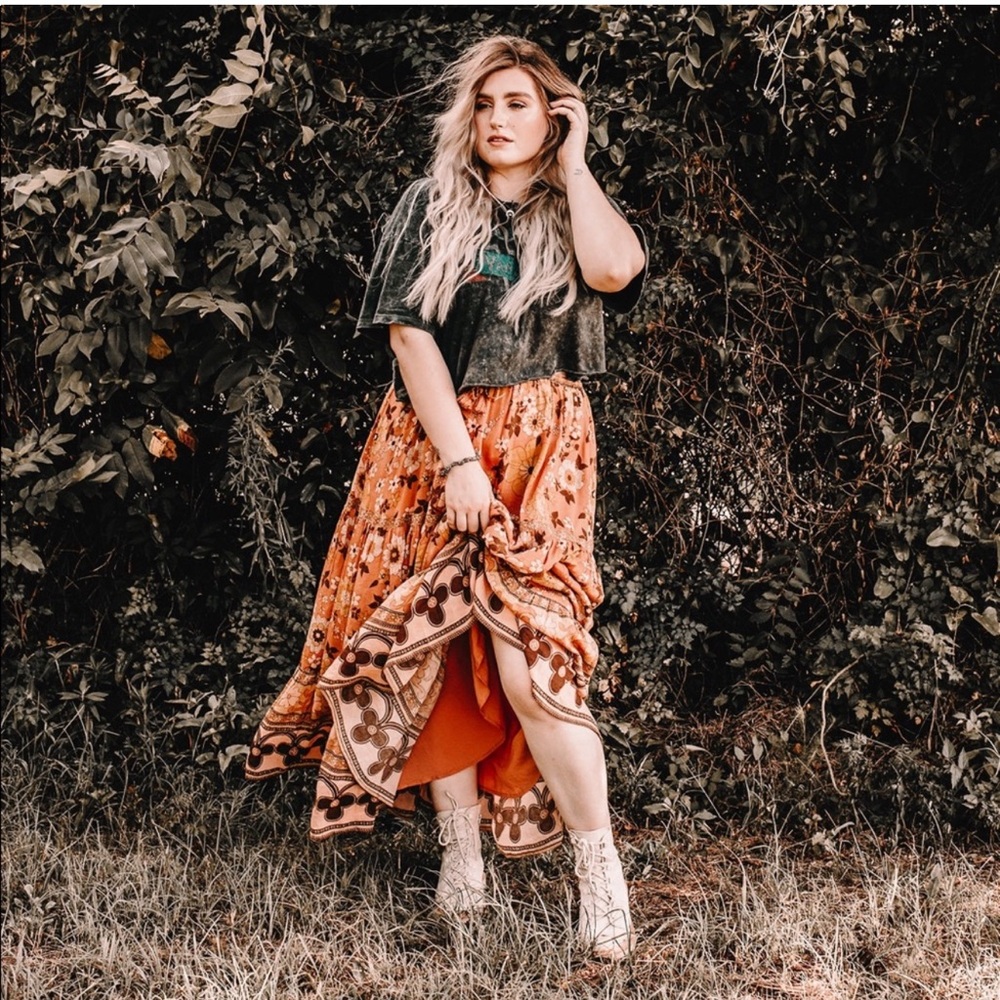 Spell Buttercup Maxi Skirt LARGE